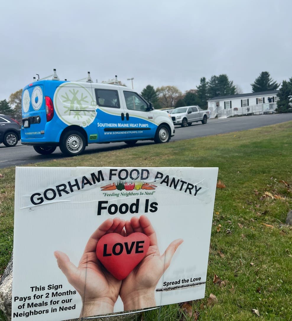 Southern Maine Heat Pumps team supporting the Gorham Food Pantry